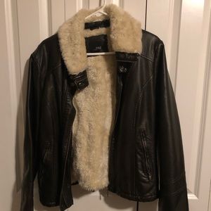 Aviator leather jacket.